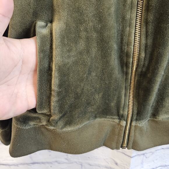 WHITE MARK Velour Hooded Women’s Jacket — SIZE: Small Green - Picture 2 of 6